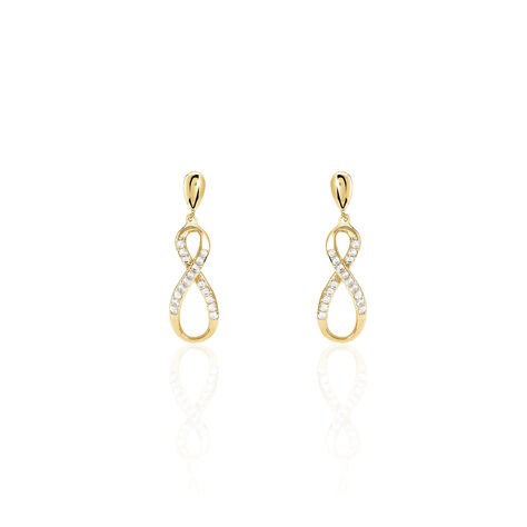 Boucles D'oreilles Pendantes Dunya Plaqué Or Jaune Oxyde De Zirconium - Boucles d'oreilles Pendantes Femme | Marc Orian