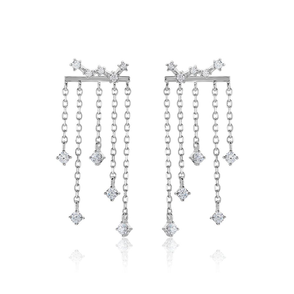 Boucles D'oreilles Pendantes Marsala Argent Blanc Oxyde De Zirconium - Pendantes Femme | Marc Orian