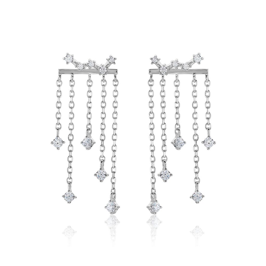Boucles D'oreilles Pendantes Marsala Argent Blanc Oxyde De Zirconium - Pendantes Femme | Marc Orian
