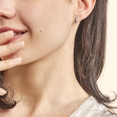 Boucles D'oreilles Puces Ligera Or Blanc Saphir Et Diamant - Clous d'oreilles Femme | Marc Orian