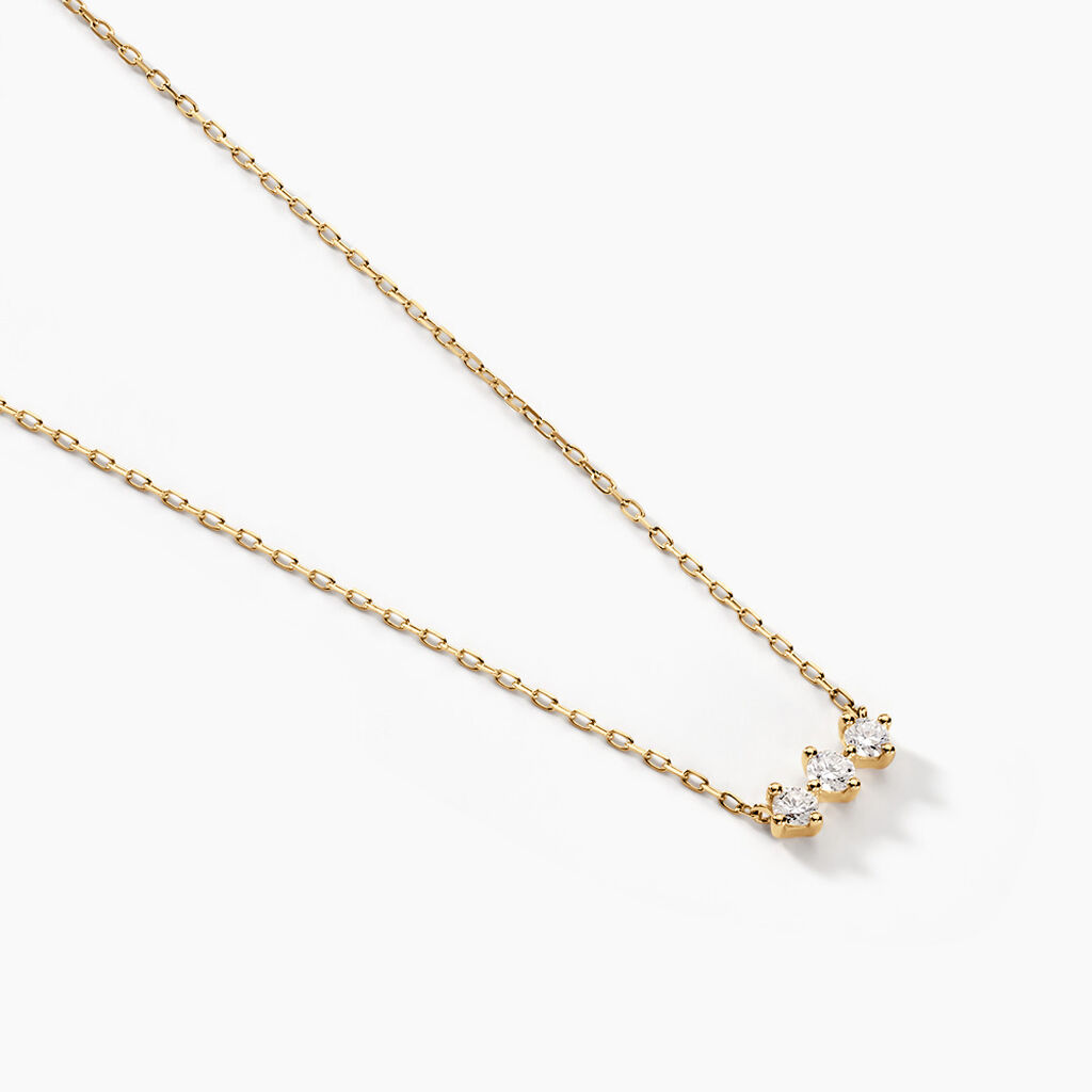 Collier Graziano Or Jaune Diamant Synth&eacute;tique - Colliers avec pierres Femme | Marc Orian