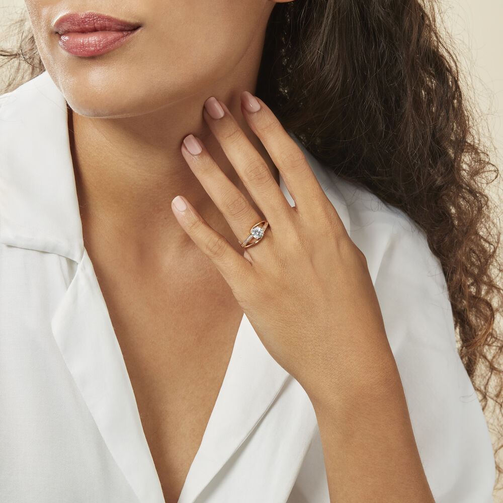 Bague Solitaire Khali Plaqué Or Jaune Oxyde De Zirconium - Solitaires Femme | Marc Orian