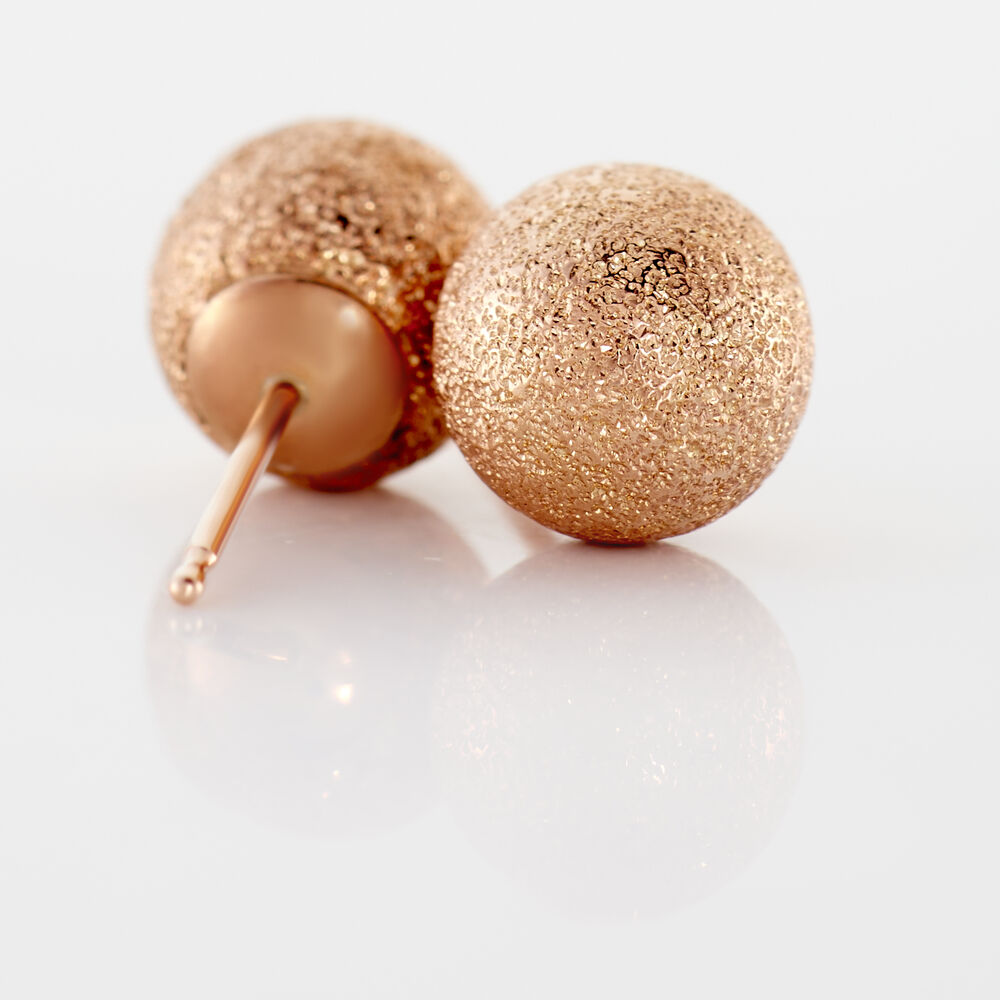 Boucles D'oreilles Puces Fidelia Boule Sablee Or Rose - Puces Femme | Marc Orian