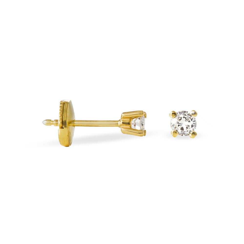 Boucles D'oreilles Puces Clavie Or Jaune Diamant - Puces Femme | Marc Orian