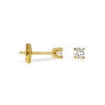 Boucles D'oreilles Puces Clavie Or Jaune Diamant - Puces Femme | Marc Orian