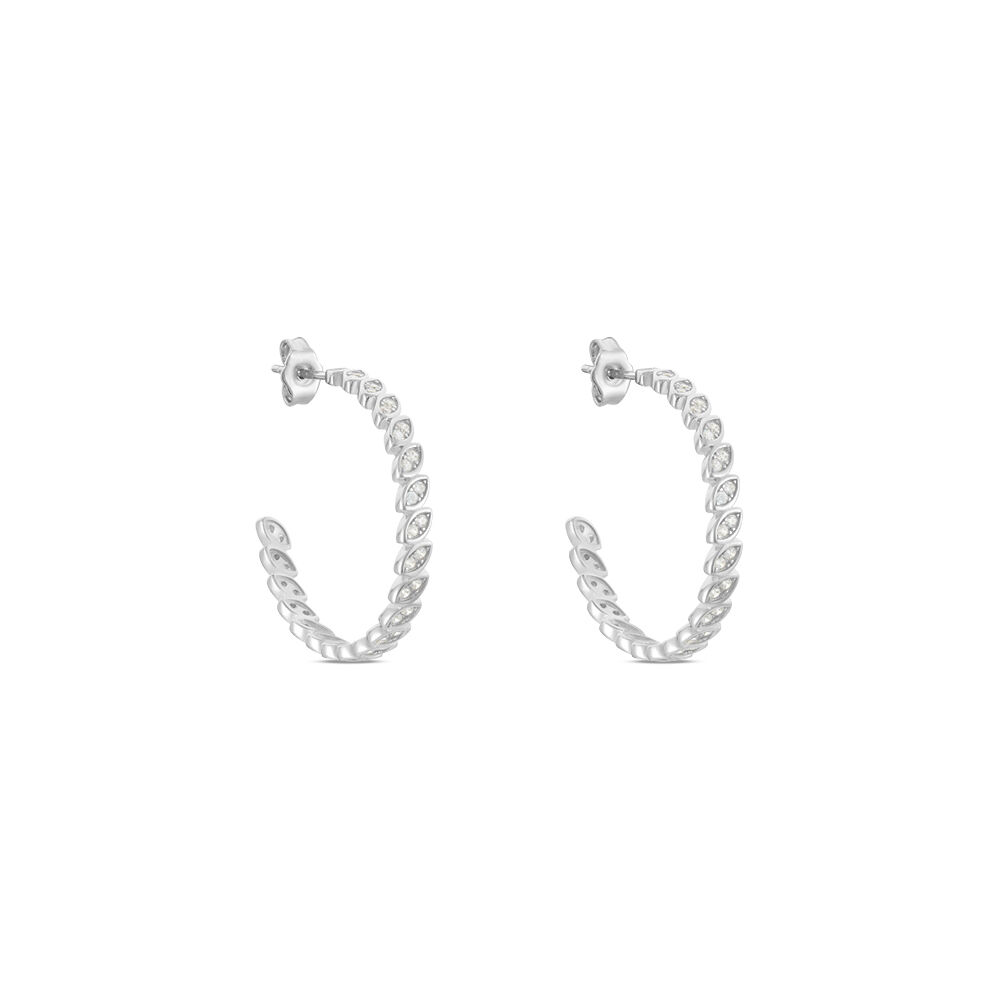 Créoles Juan Argent Blanc Oxyde De Zirconium - Créoles Femme | Marc Orian
