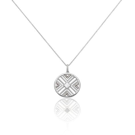 Collier Tribal Argent Blanc Oxyde De Zirconium - Colliers avec pierres Femme | Marc Orian
