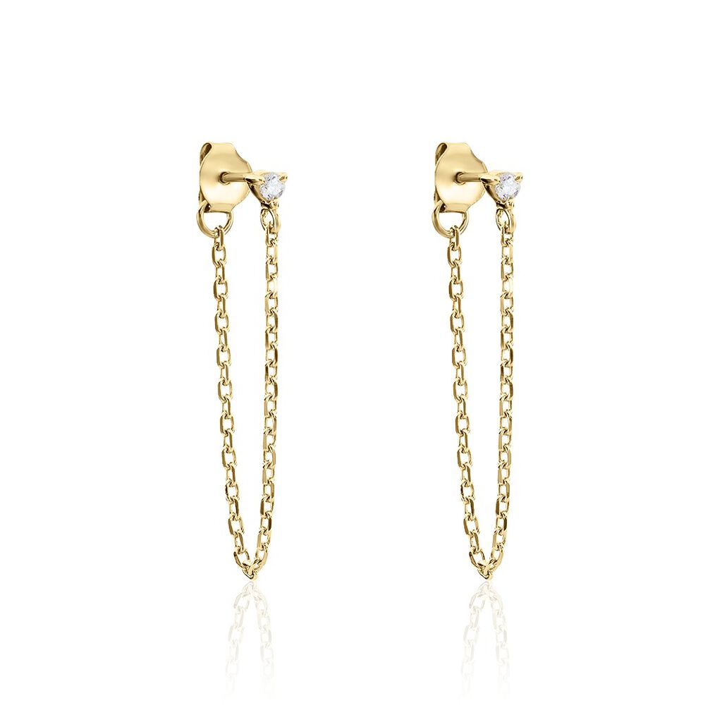 Boucles D'oreilles Pendantes Plaqué Or Lienard Oxydes De Zirconium - Pendantes Femme | Marc Orian