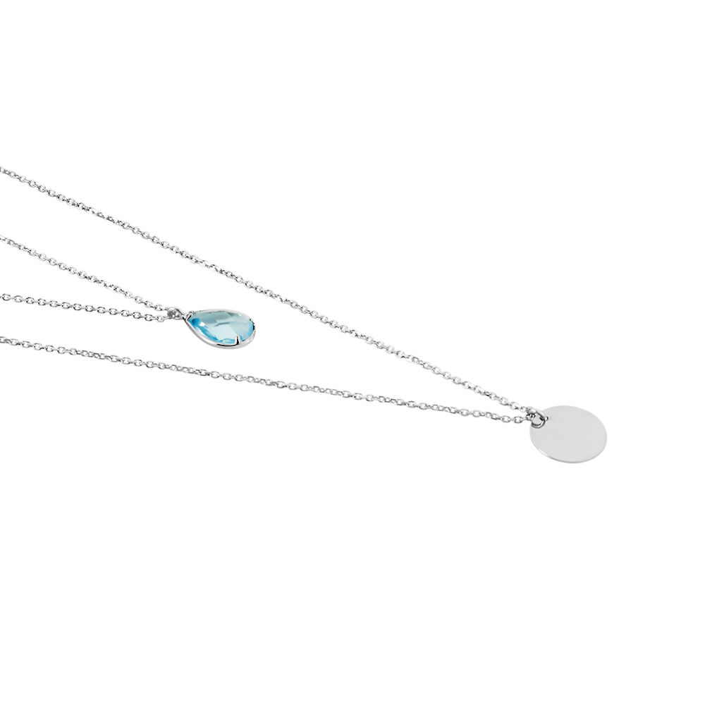 Collier Valerienne Or Blanc Topaze - Colliers multirangs Femme | Marc Orian