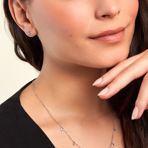 Boucles D'oreilles Puces Rio Santa Teresa Argent Blanc Oxyde - Clous d'oreilles Femme | Marc Orian
