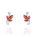Boucles D'oreilles Puces Angie Or Blanc Diamant Et Rubis - Puces Femme | Marc Orian