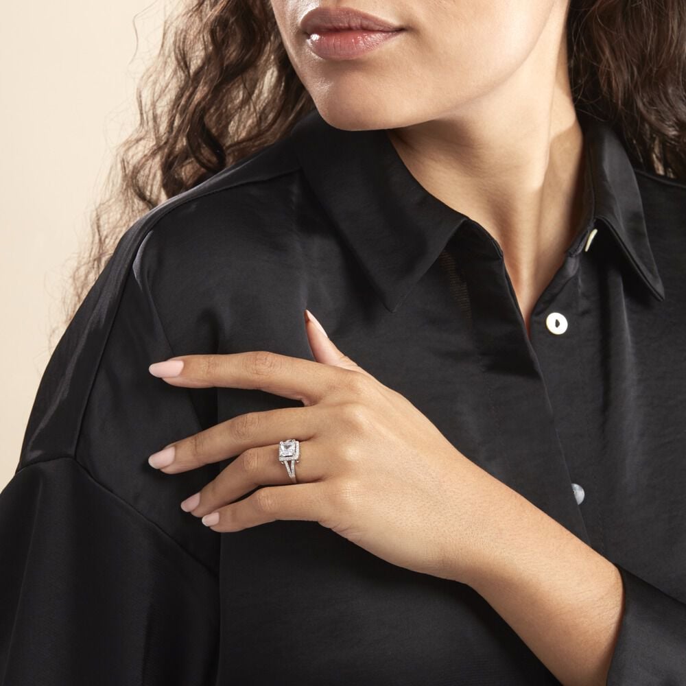Bague Solitaire Wilona Argent Blanc Oxyde De Zirconium - Solitaires Femme | Marc Orian