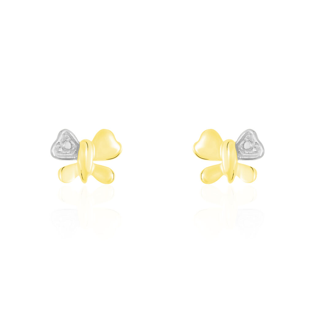 Boucles D'oreilles Puces Bartholomee Papillon Or Jaune - Puces Femme | Marc Orian
