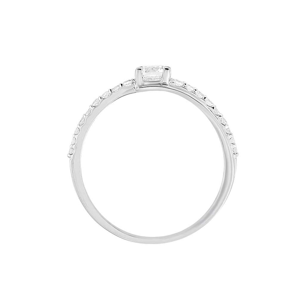 Bague April Or Blanc Oxyde De Zirconium - Bagues Solitaire Femme | Marc Orian