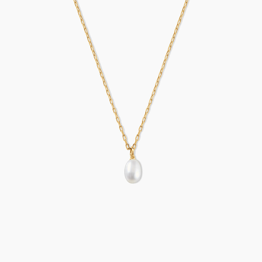 Collier Nahemia Argent Dor&eacute; Perle De Culture - Colliers avec pierres Femme | Marc Orian