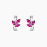 Boucles D'oreilles Puces Angie Or Blanc Diamant Et Rubis - Puces Femme | Marc Orian