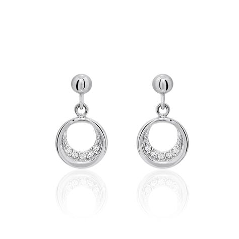 Boucles D'oreilles Pendantes Zita Argent Blanc Oxyde De Zirconium - Pendantes Femme | Marc Orian