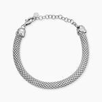 Bracelet Nahila Maille Popcorn Argent Blanc - Bracelets mailles Femme | Marc Orian