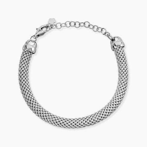 Bracelet Nahila Maille Popcorn Argent Blanc - Bracelets mailles Femme | Marc Orian
