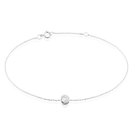 Bracelet Columbine Or Blanc Oxyde De Zirconium Blanc - Bracelets chaînes Femme | Marc Orian