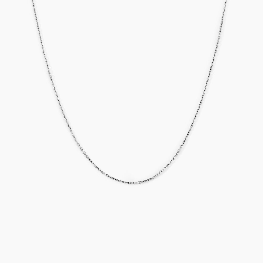 Cha&icirc;ne Igoa Maille For&ccedil;at Diamantee Or Blanc - Chaines Femme | Marc Orian