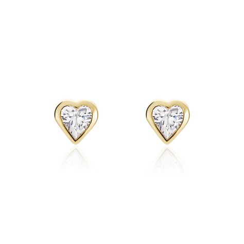 Boucles D'oreilles Puces Femie Plaqué Or Jaune Oxyde De Zirconium - Puces Femme | Marc Orian