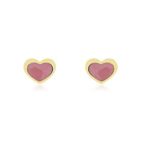 Boucles D'oreilles Puces Coeurs Or Jaune - Puces Enfant | Marc Orian