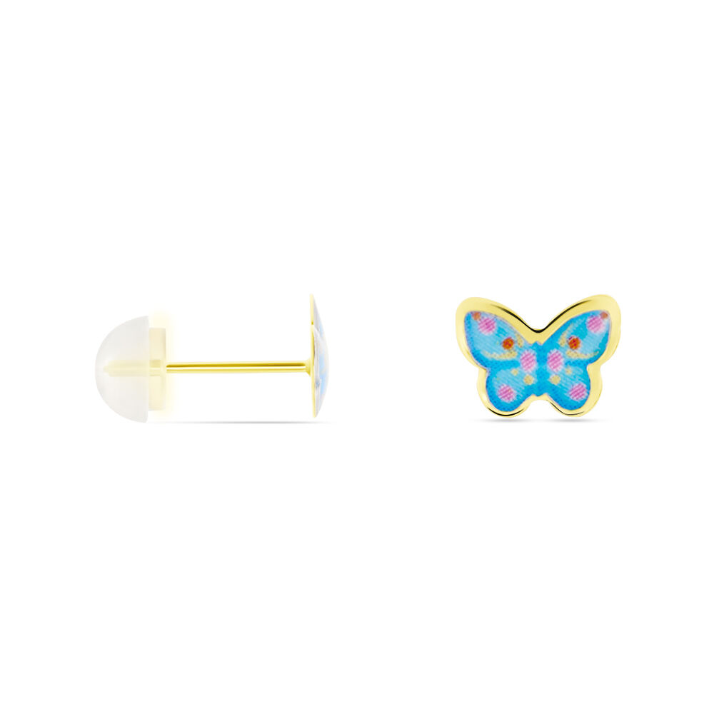Boucles D'oreilles Puces Sylvania Papillon Or Jaune - Puces Enfant | Marc Orian