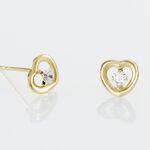 Boucles D'oreilles Puces Daria C&oelig;ur Or Jaune Oxyde De Zirconium - Puces Famille | Marc Orian