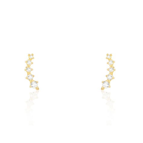 Boucles D'oreilles Puces Youssa Barrettes Or Jaune Oxyde De Zirconium - Puces Femme | Marc Orian