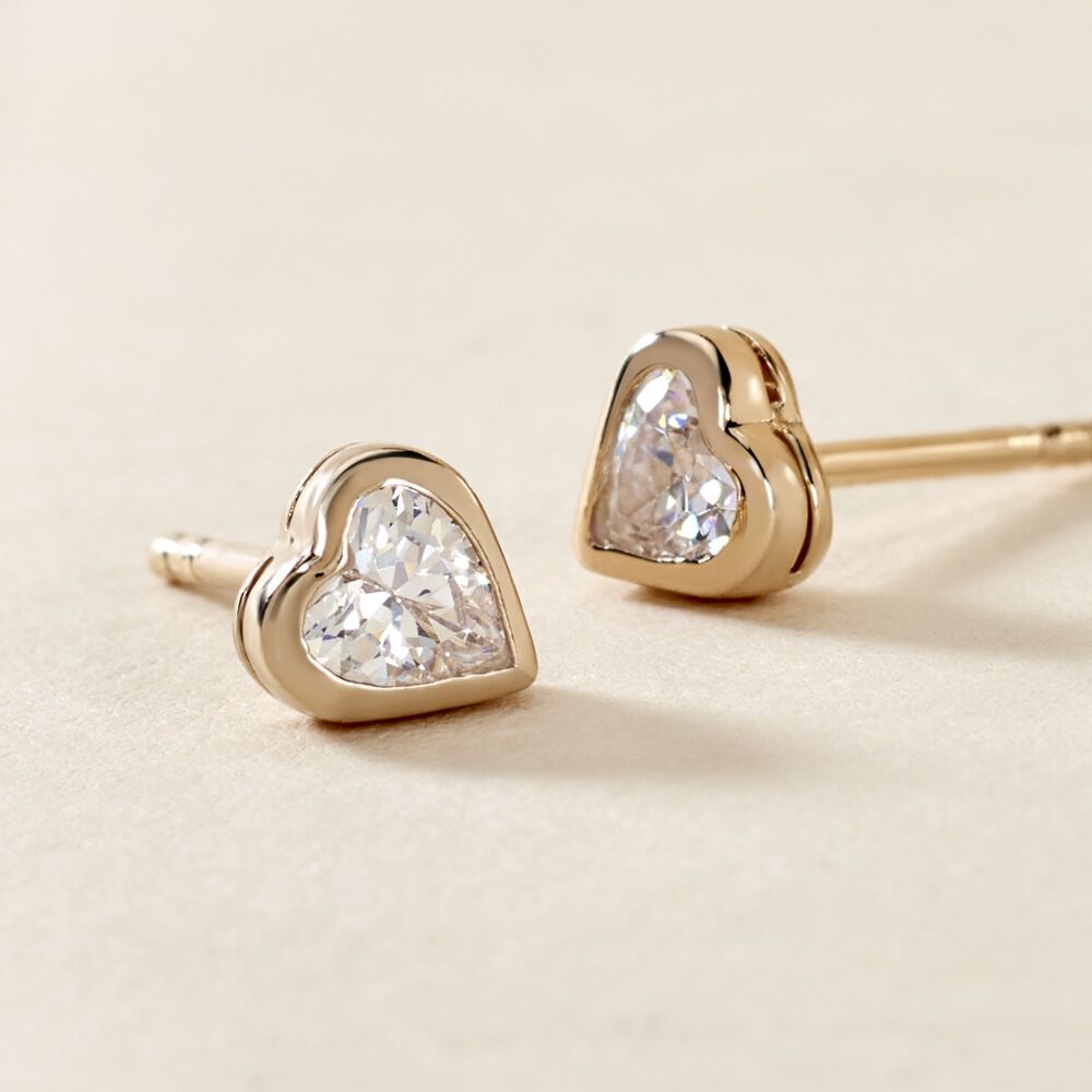 Boucles D'oreilles Puces Femie Plaqué Or Jaune Oxyde De Zirconium - Puces Femme | Marc Orian