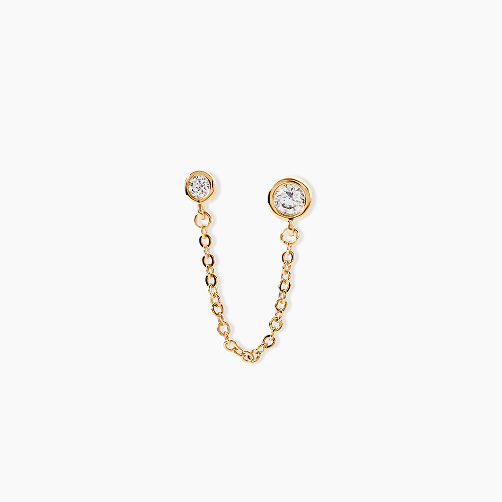 Bijou D'oreille Unitaire Jacinda Plaqu&eacute; Or Jaune Oxyde De Zirconium - Piercings d'oreilles Femme | Marc Orian