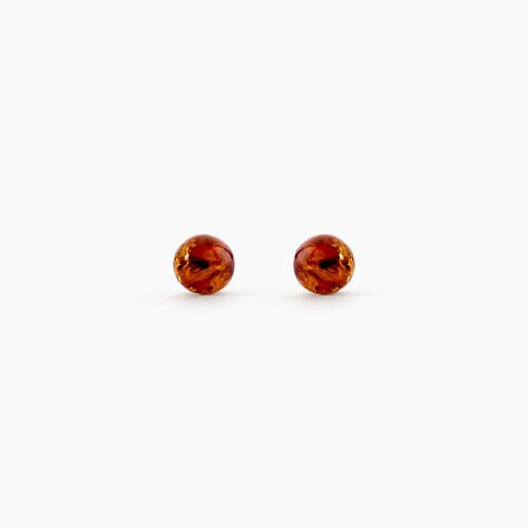 Boucles D'oreilles Puces Brunhild Argent Blanc Ambre - Puces Femme | Marc Orian