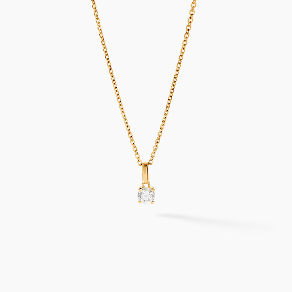 Pendentif One Or Jaune Diamant - Parures de mariage Femme | Marc Orian