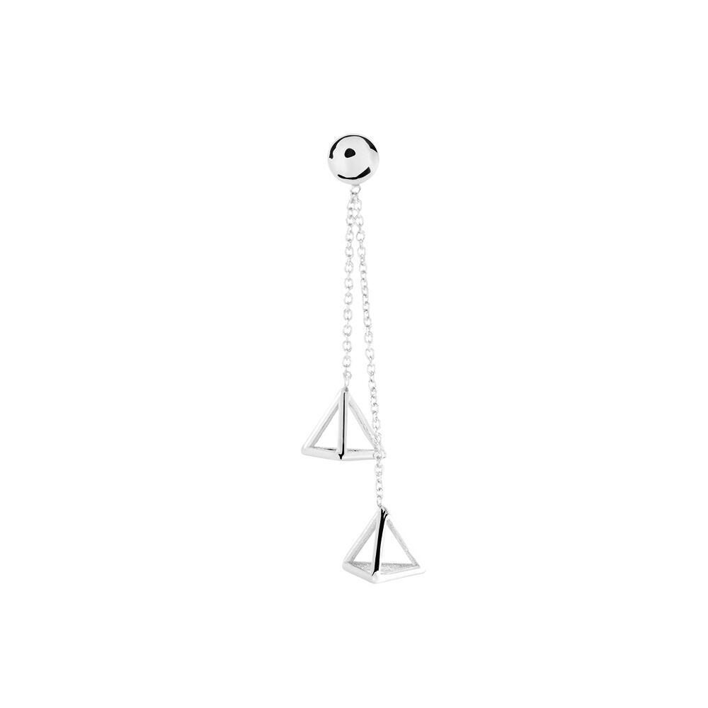 Boucles D'oreilles Puces Cubik Argent Blanc - Puces Femme | Marc Orian
