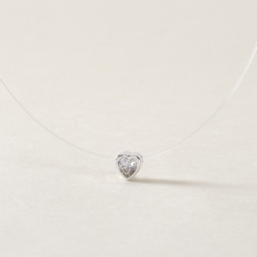 Collier Nylon Argent Blanc Oxyde - Colliers avec pierres Femme | Marc Orian