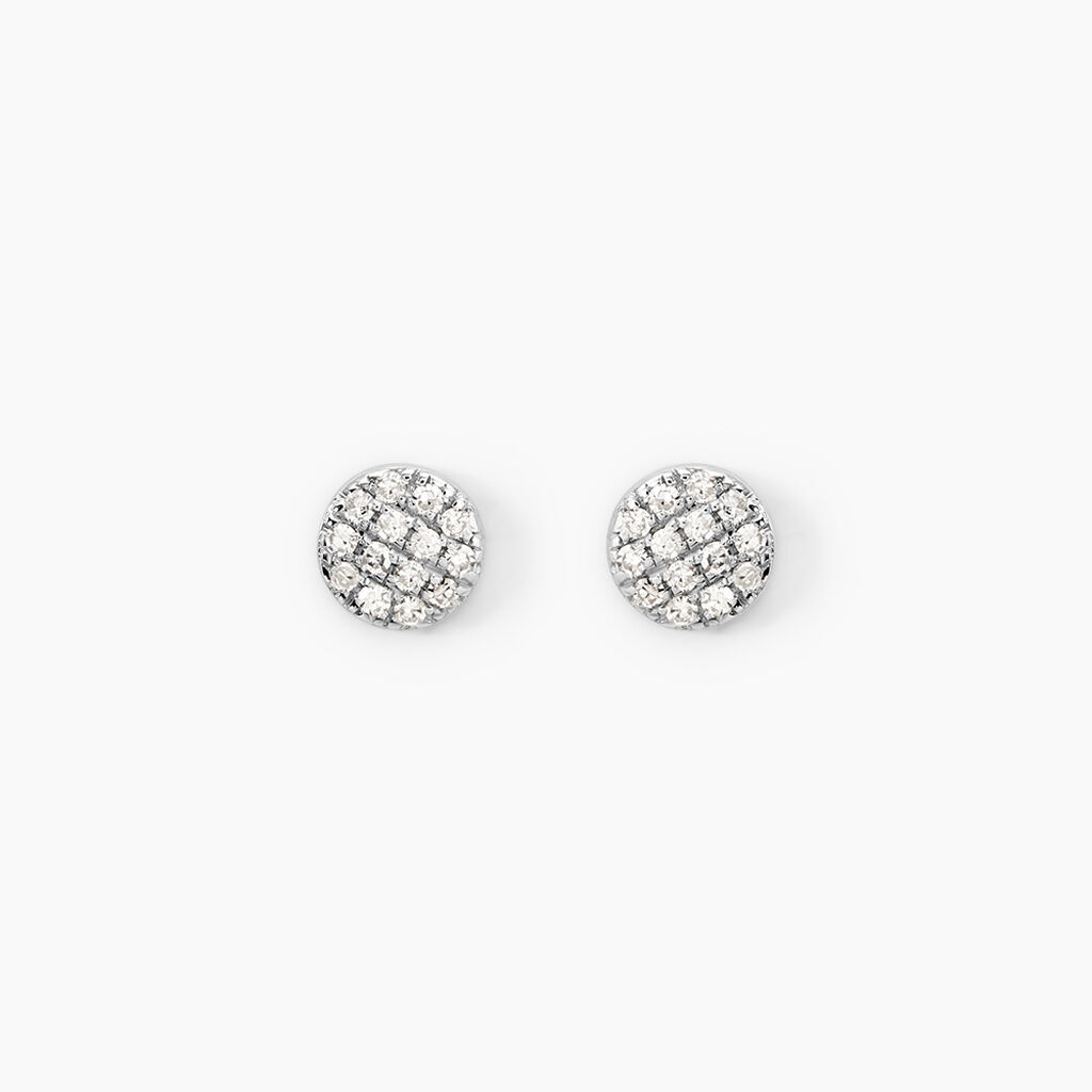Boucles D'oreilles Puces Teani Or Blanc Diamant - Puces Femme | Marc Orian