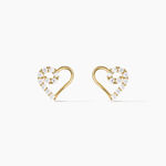 Boucles D'oreilles Puces Daria C&oelig;ur Or Jaune Oxyde De Zirconium - Puces Femme | Marc Orian