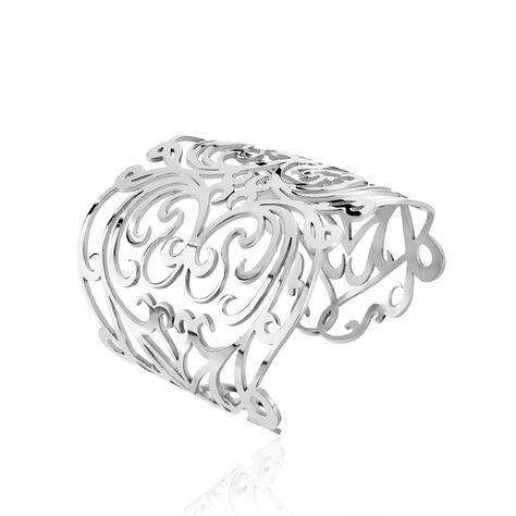 Bracelet Manchette Evelien Acier Blanc - Bracelets manchettes Femme | Marc Orian