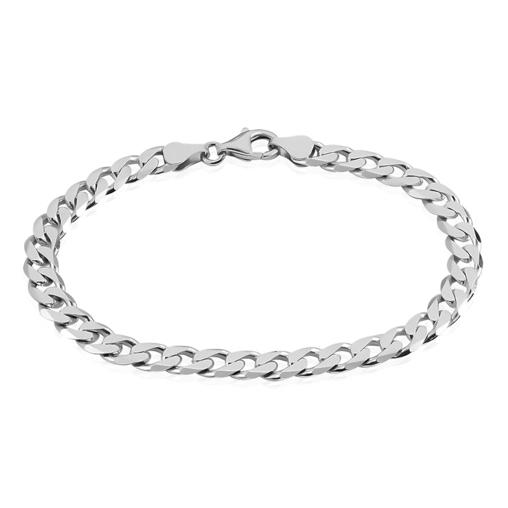 Bracelet Casper Maille Gourmette Argent Blanc - Bracelets mailles Homme | Marc Orian