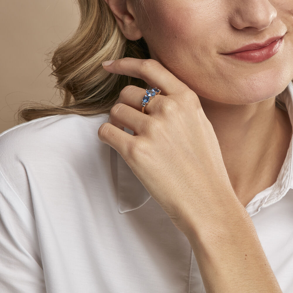 Bague Huffie Plaqué Or Jaune Pierre D'imitation - Bagues avec pierre Femme | Marc Orian