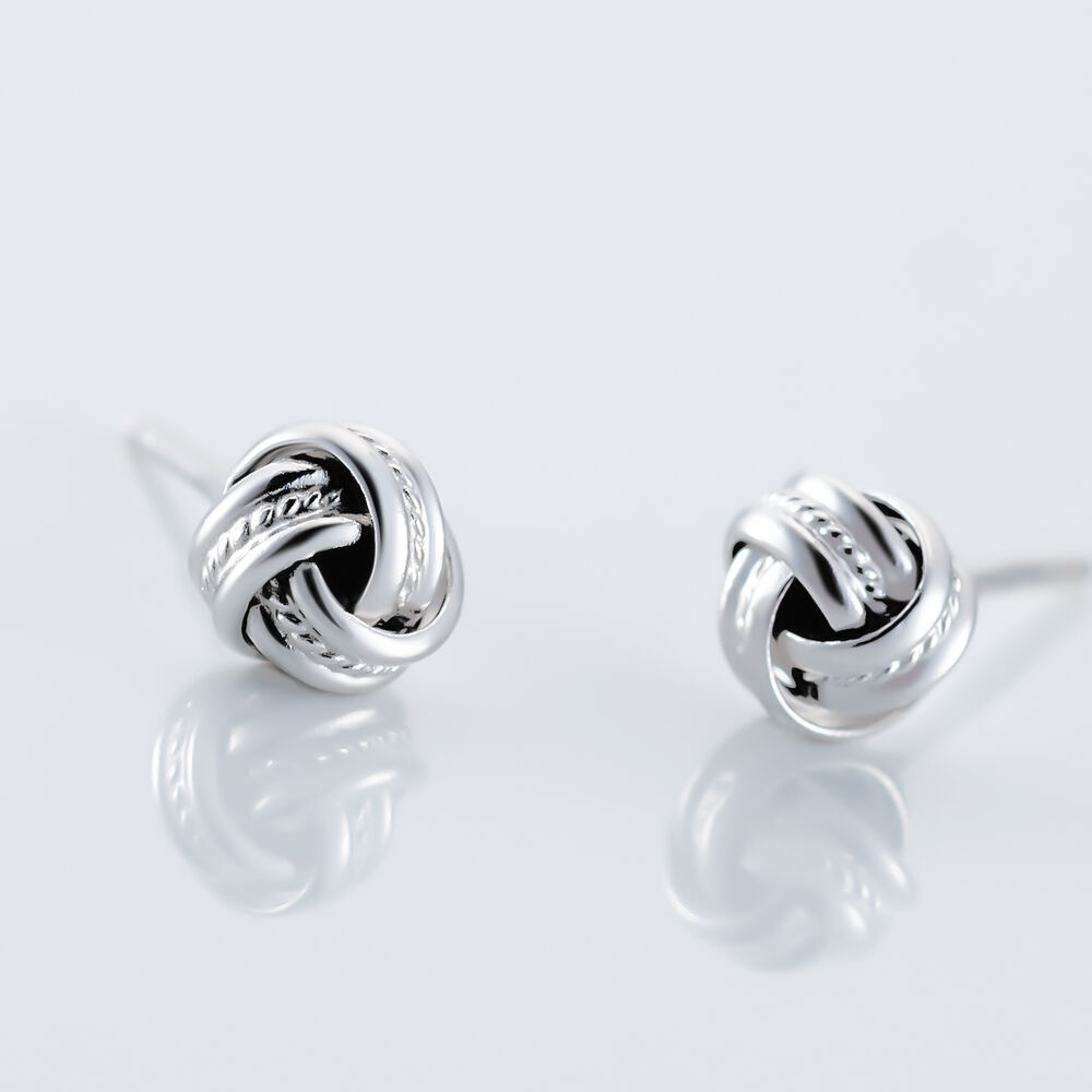 Boucles D'oreilles Puces Iloa Argent Blanc - Puces Femme | Marc Orian