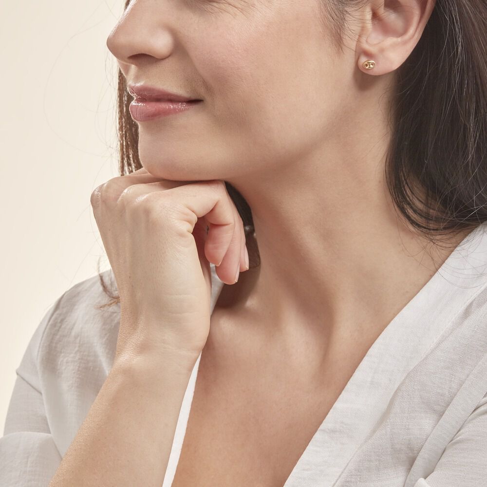 Boucles D'oreilles Puces Cara Or Jaune - Puces Famille | Marc Orian