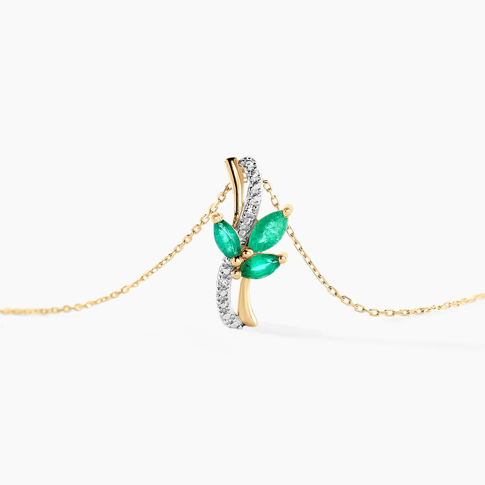 Collier Angie Or Jaune Emeraude Diamant - Colliers avec pierres Femme | Marc Orian