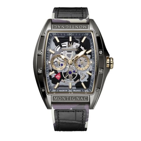 Montre Montignac Tonneau Noir - Montres étanches Homme | Marc Orian