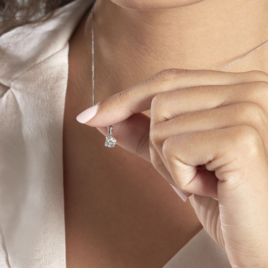 Collier Aphrodite Or Blanc Diamant Synthetique - Colliers Femme | Marc Orian