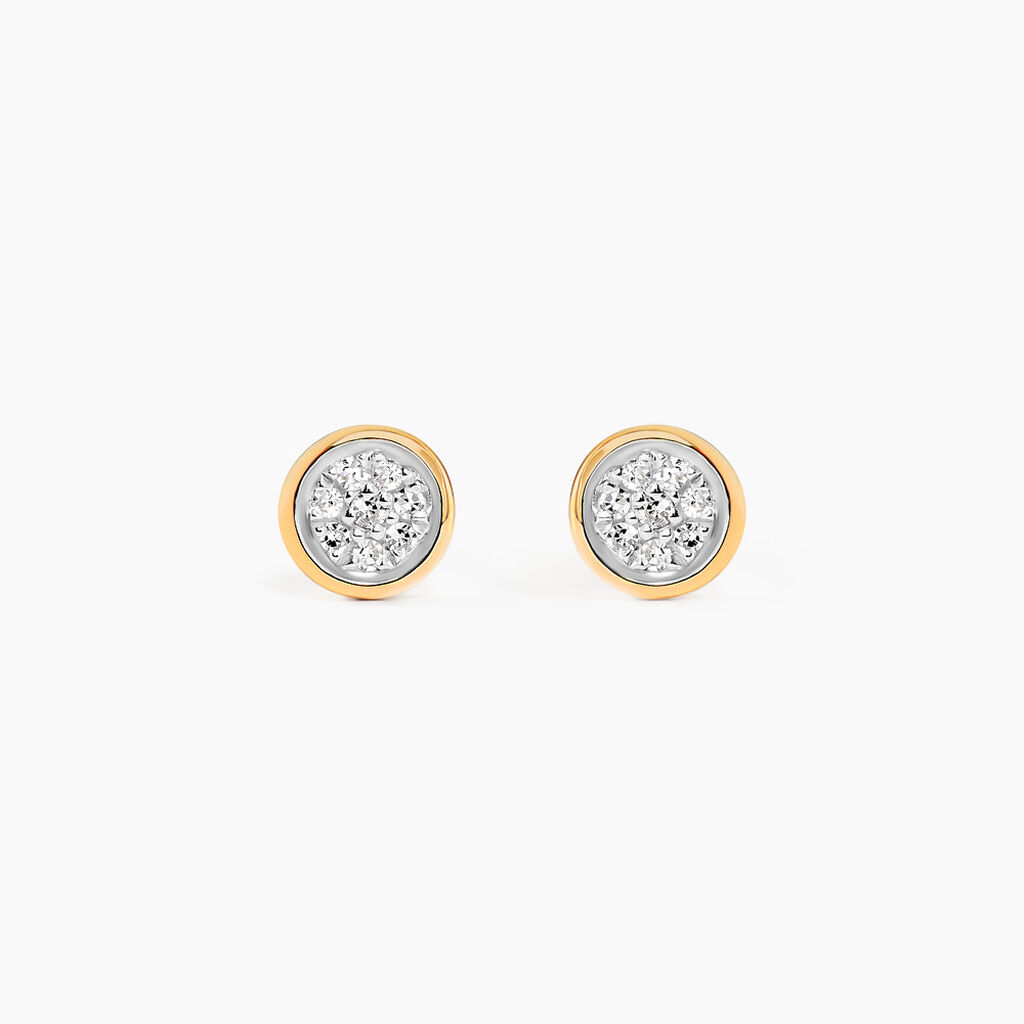 Boucles D'oreilles Puces Or Jaune Diamants - Puces Femme | Marc Orian