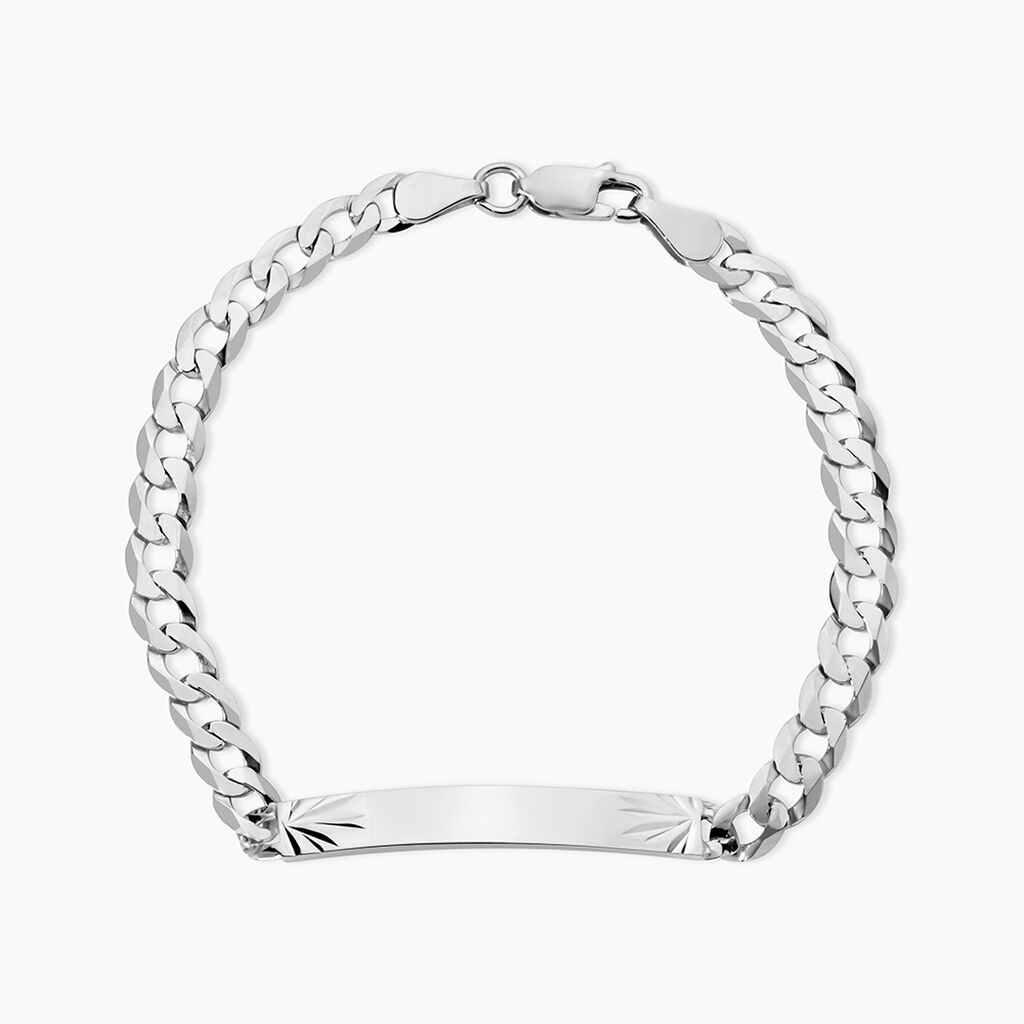 Bracelet Identit&eacute; Casper Argent Blanc - Gourmettes Femme | Marc Orian