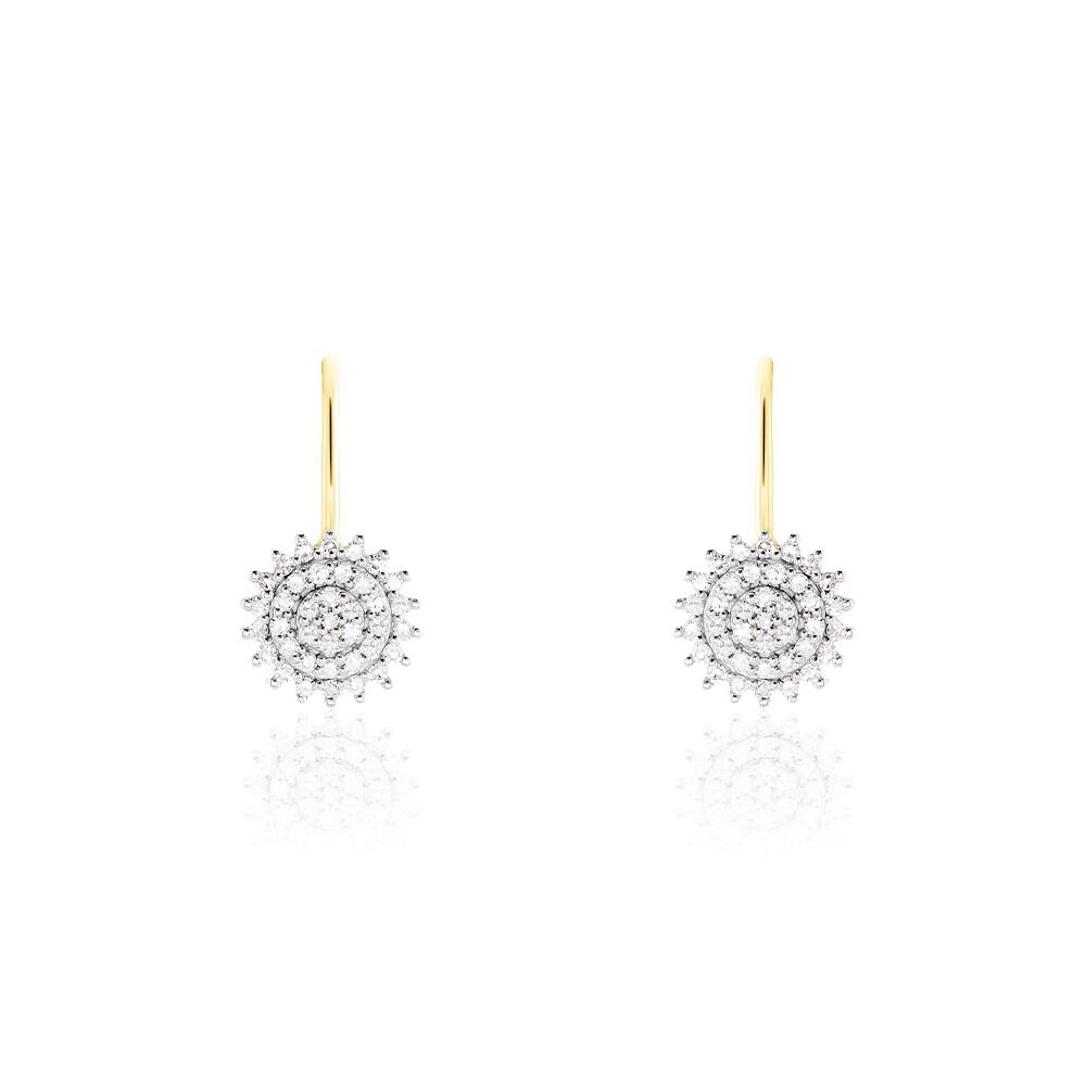 Boucles D'oreilles Pendantes Veronick Or Jaune Diamant -  Femme | Marc Orian