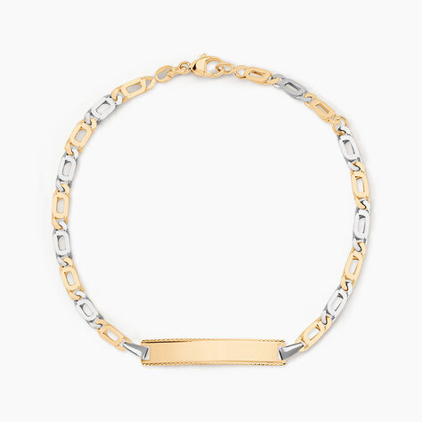 Bracelet Identit&eacute; Fanelia Maille Marine Or Bicolore - Gourmettes Enfant | Marc Orian